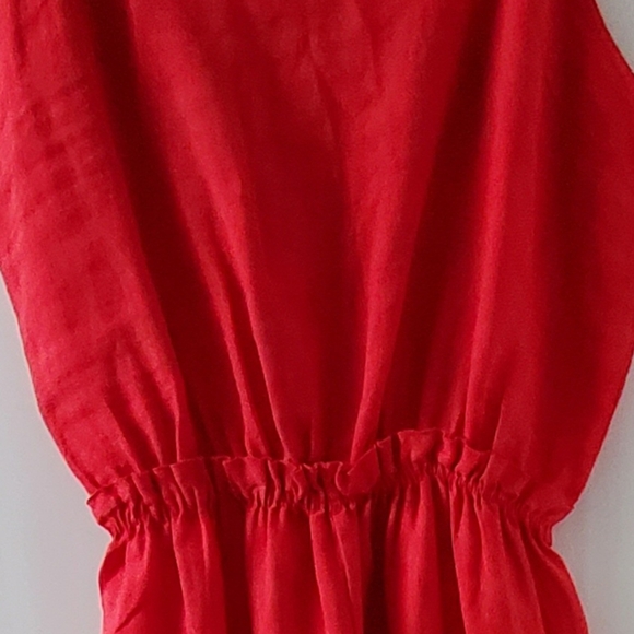 Red linen jumpsuit L - Picture 9 of 11